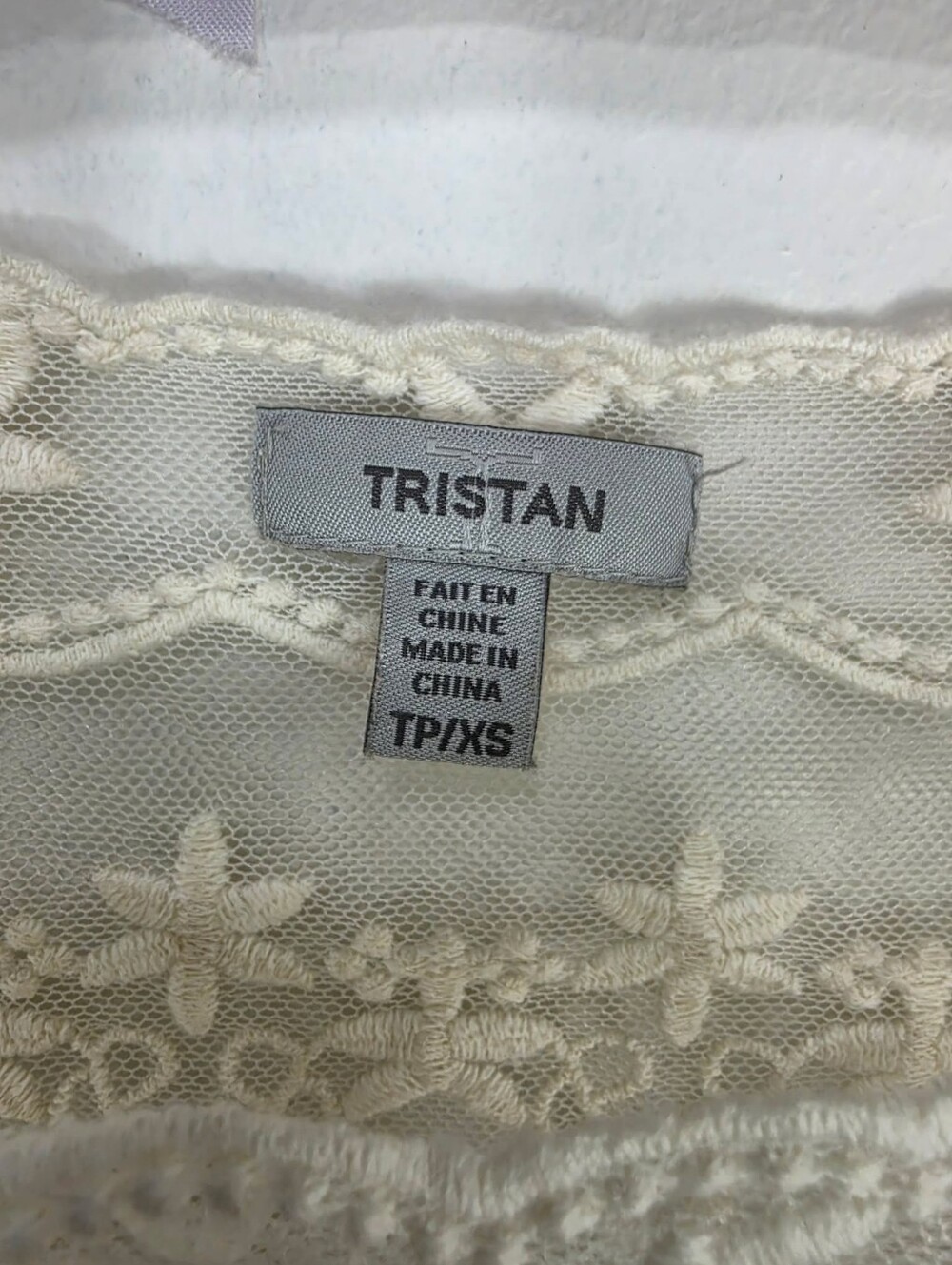 Tristan Cream Floral Lace Sheer Blouse - Picture 2 of 5